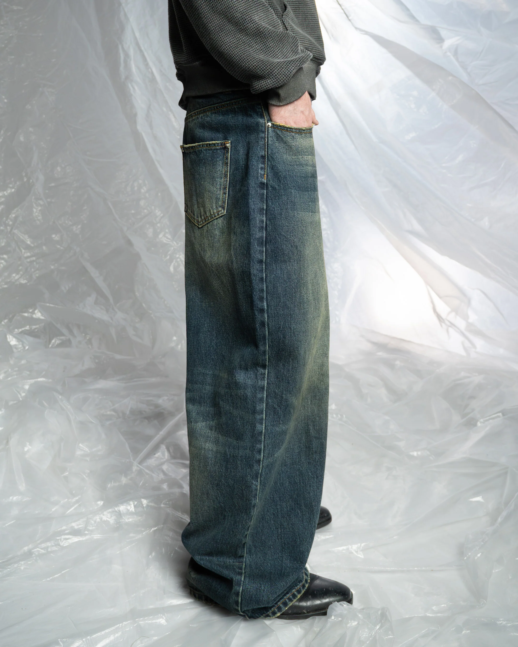 MUDWASH INDIGO BAGGY JEANS - Image 3