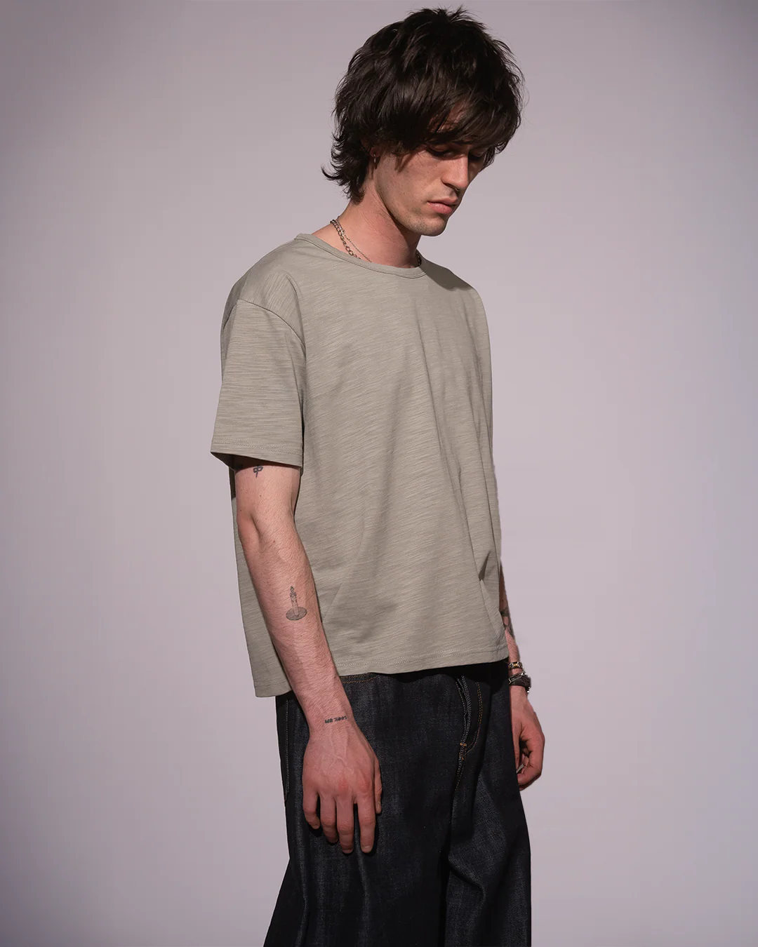 OLIVE SLUB TSHIRT - Image 5