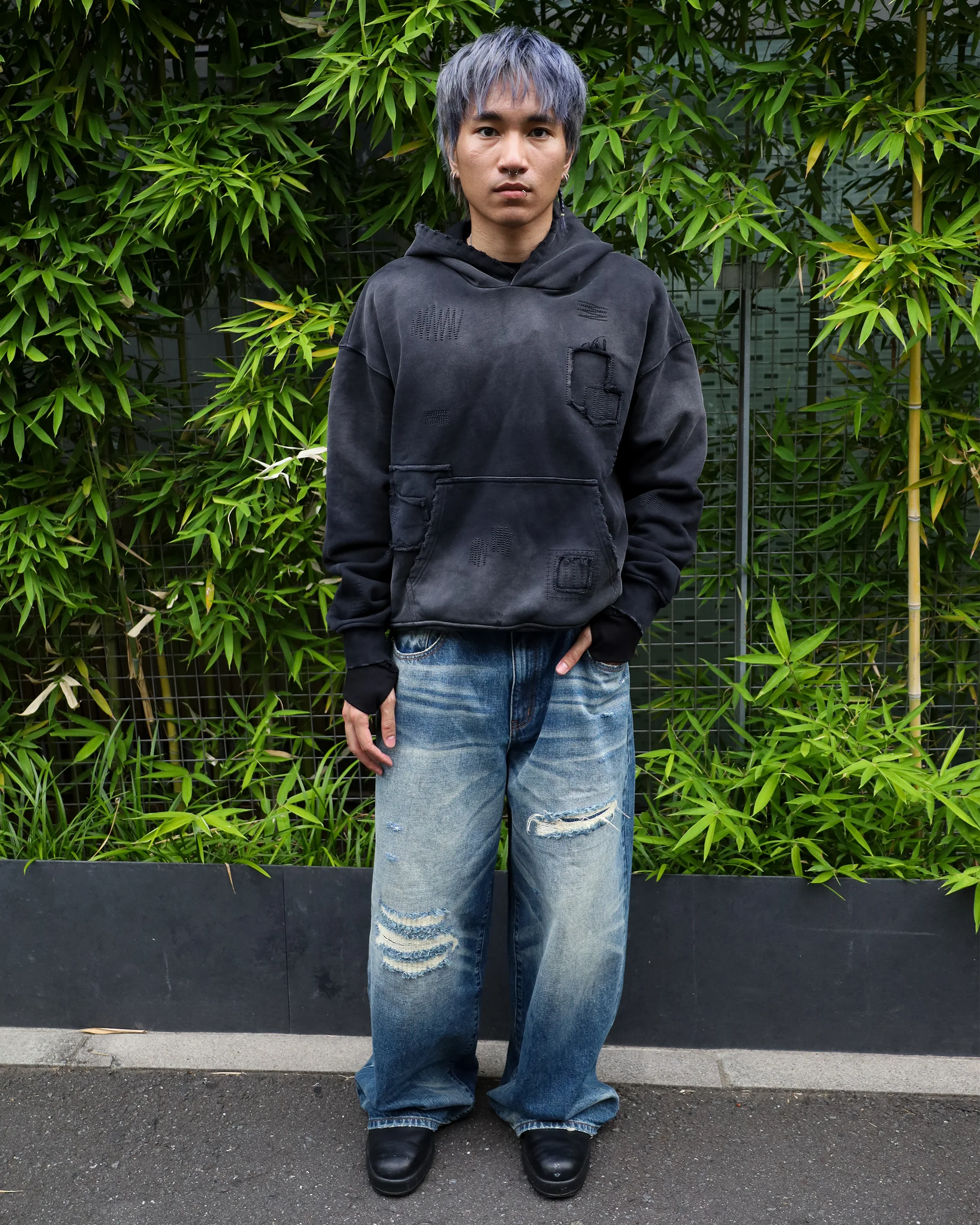 SASHIKO SUNFADED HOODIE - Image 4