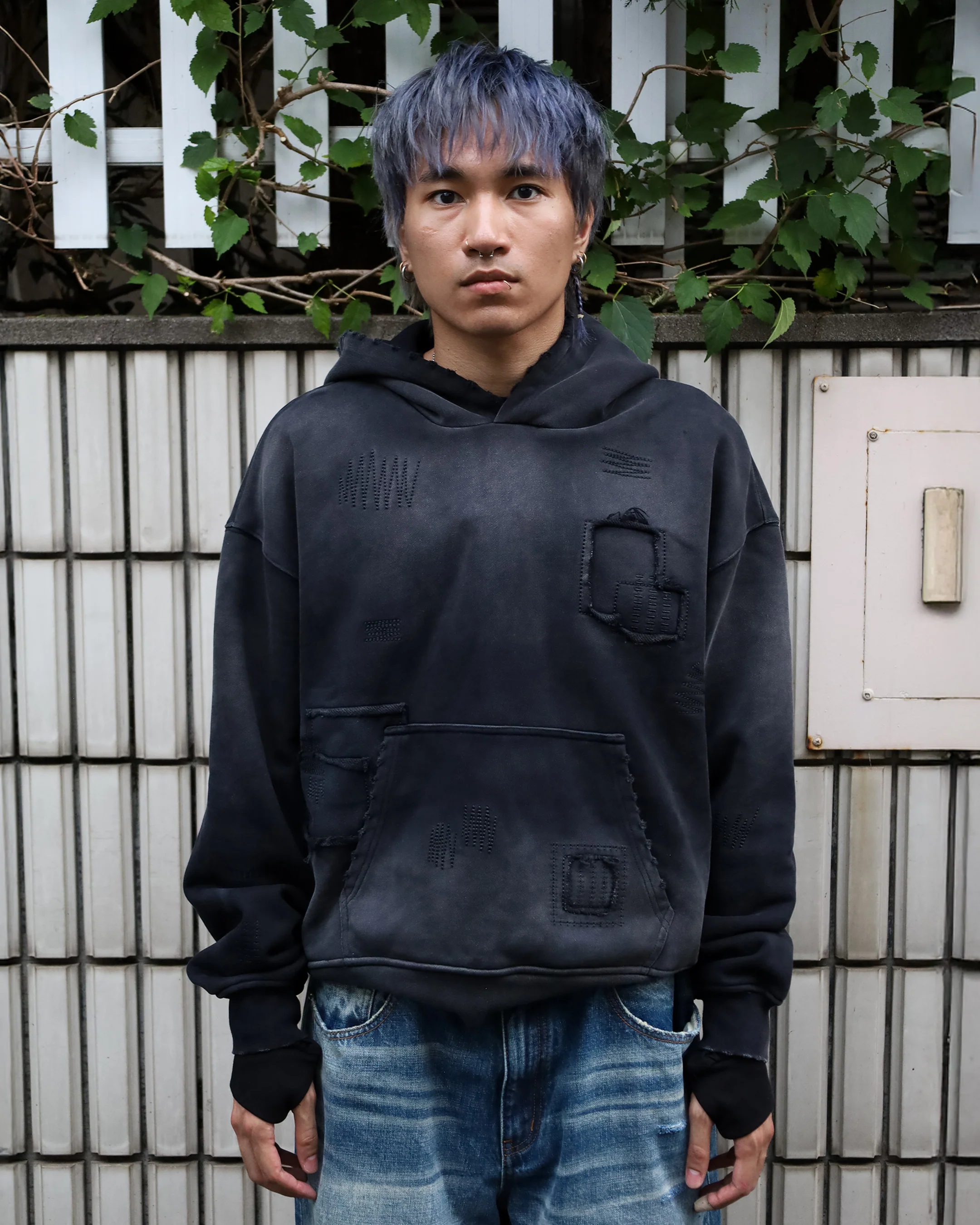 SASHIKO SUNFADED HOODIE - Image 6