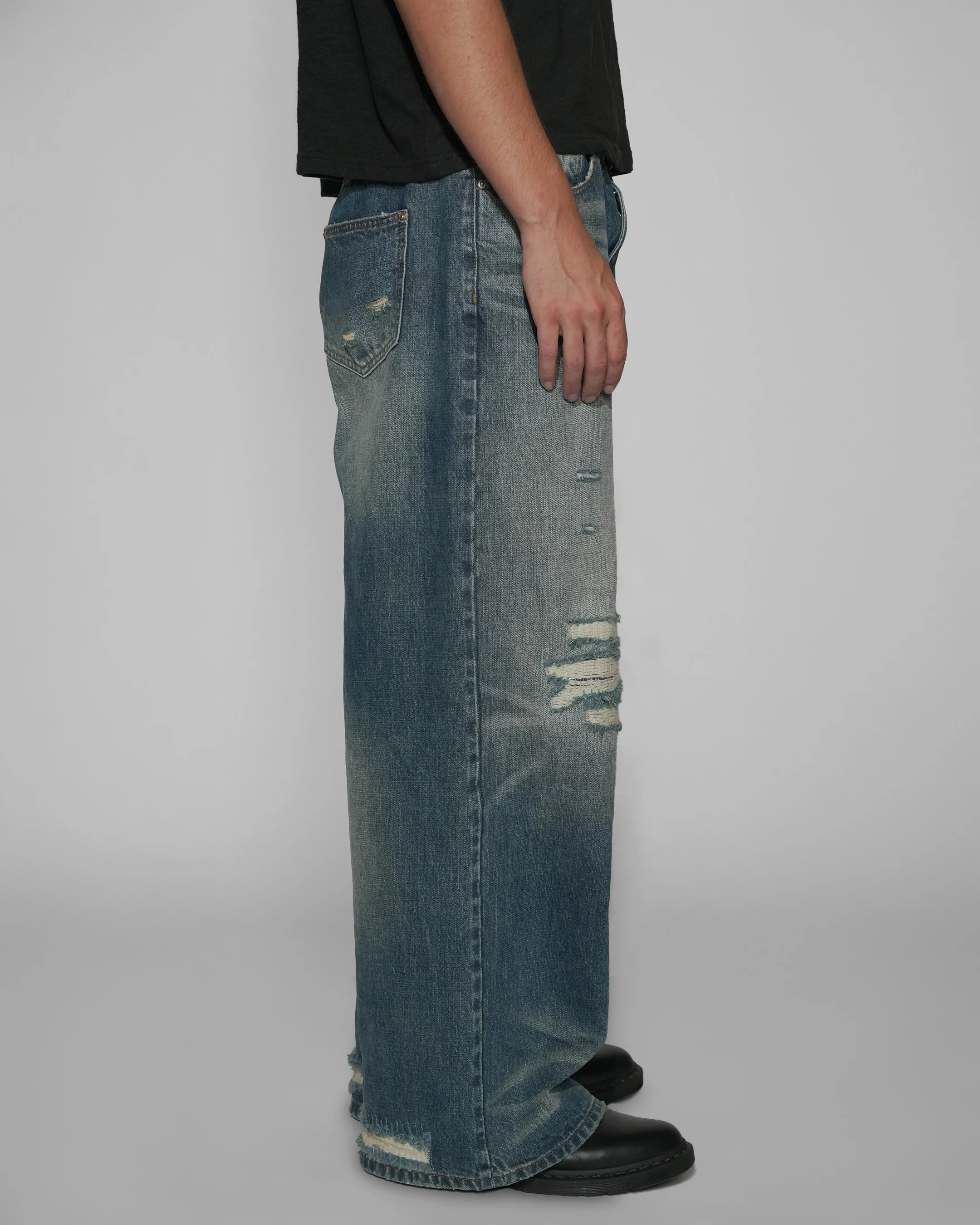 sashiko japanese selvedge baggy jeans - Image 11
