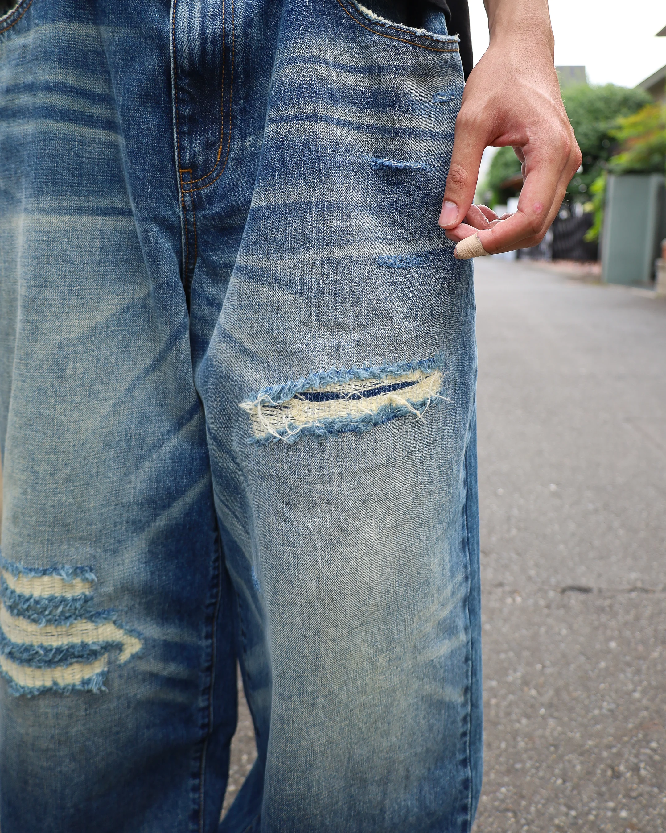 sashiko japanese selvedge baggy jeans - Image 7