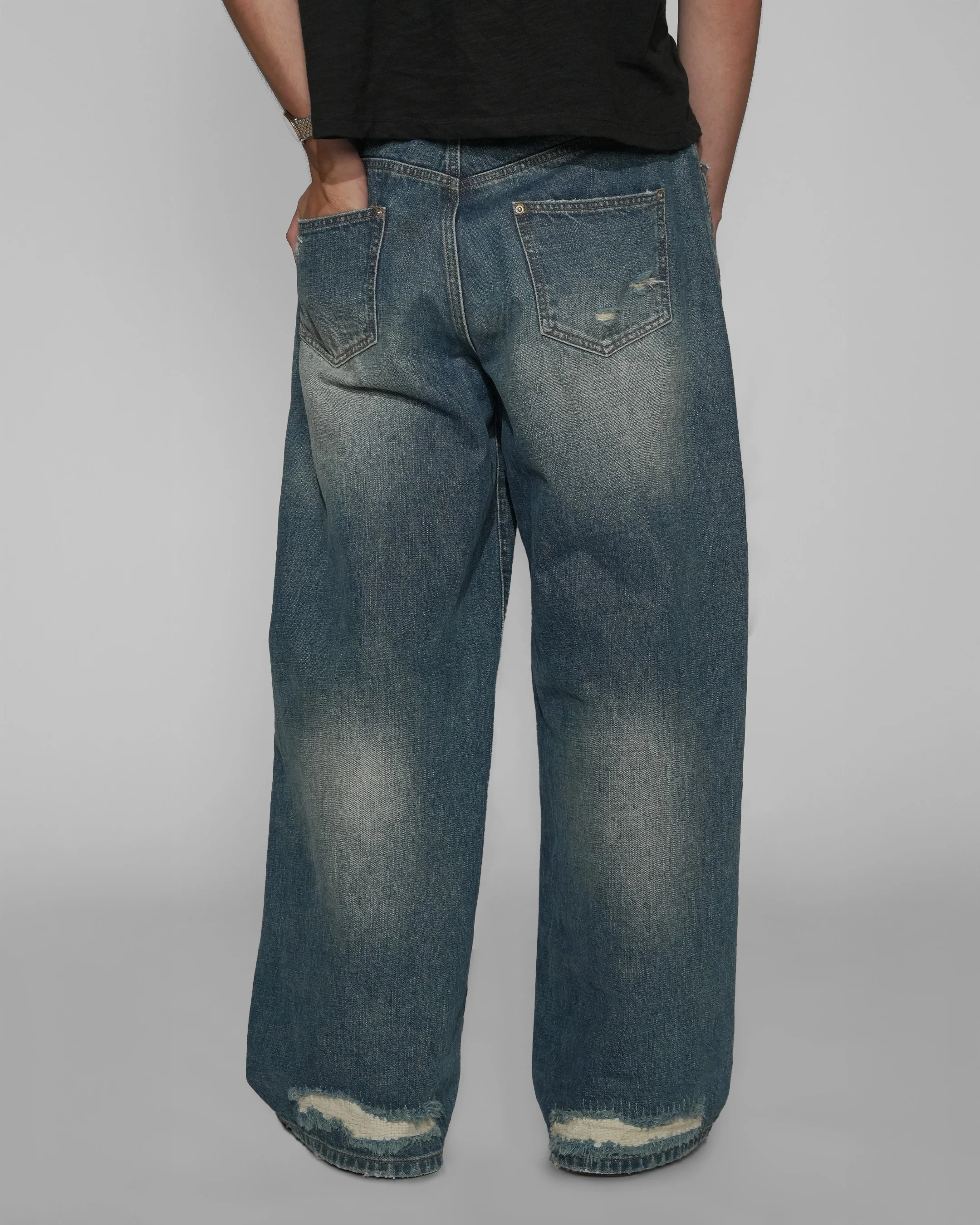 sashiko japanese selvedge baggy jeans - Image 9