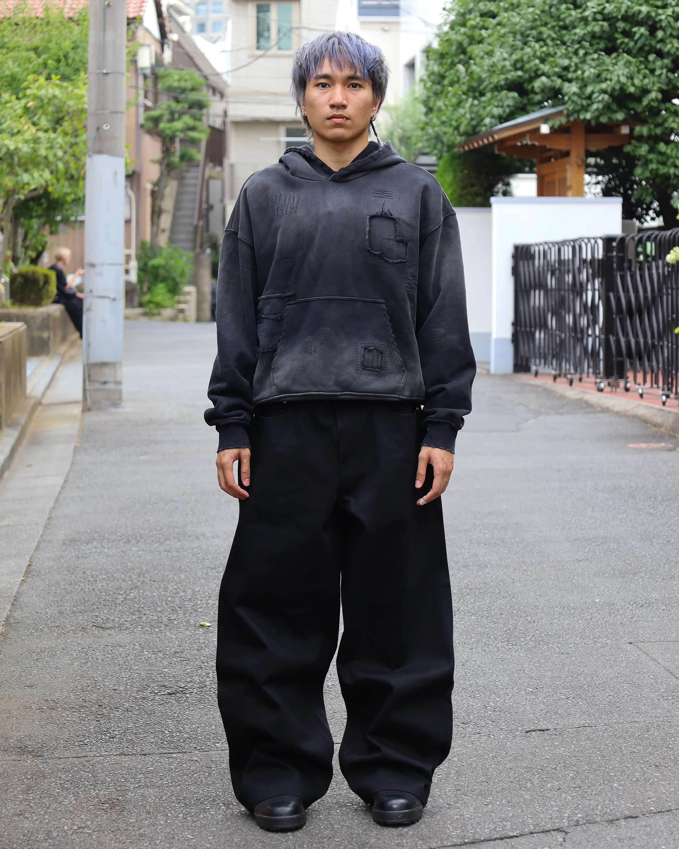 JAPANESE SELVEDGE MATTE BLACK BAGGY JEANS - Image 9