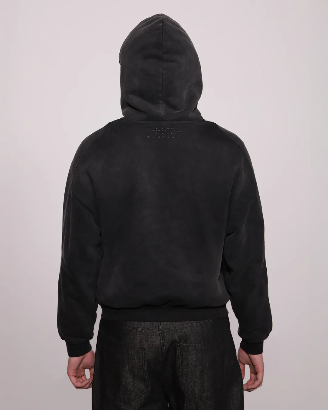 SUNFADED BLACK ZIP UP HOODIE - Image 5