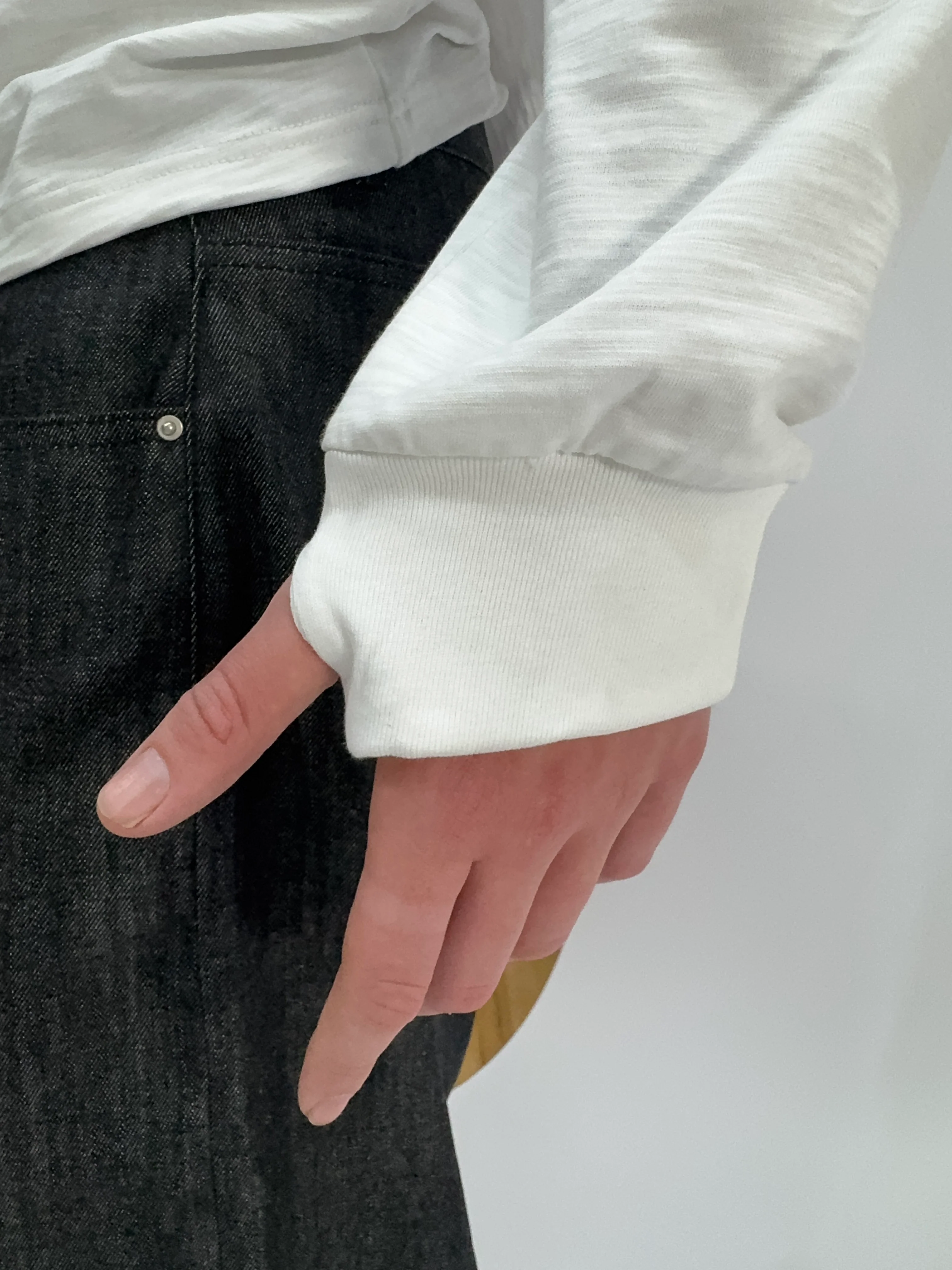 WHITE SLUB LONG SLEEVE SHIRT - Image 4