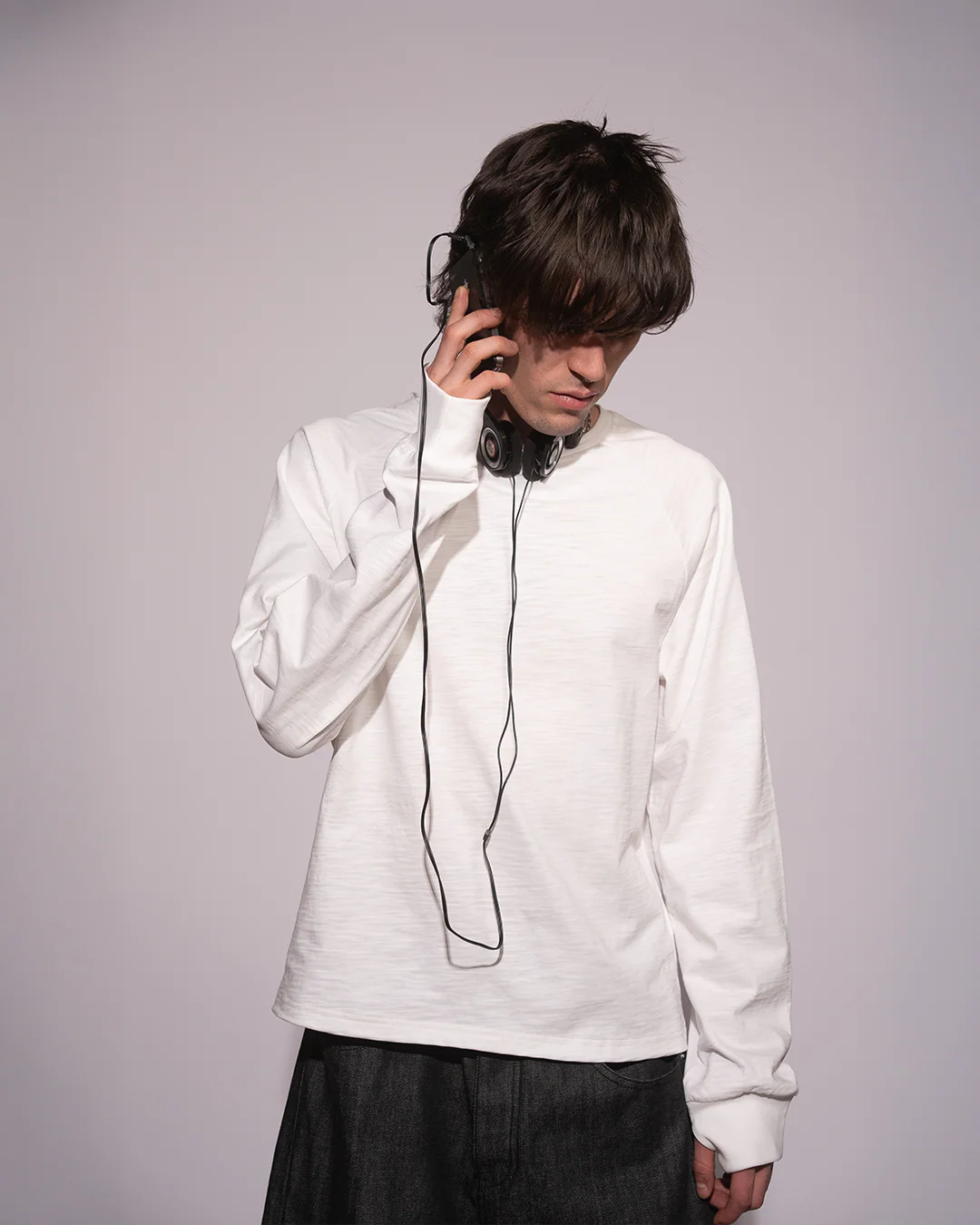 WHITE SLUB LONG SLEEVE SHIRT - Image 6