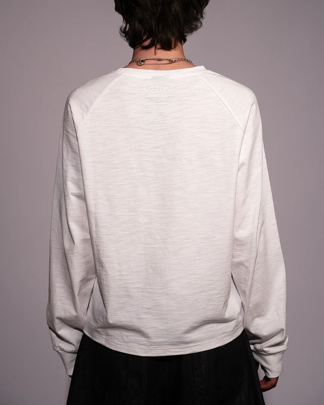 WHITE SLUB LONG SLEEVE SHIRT - Image 7